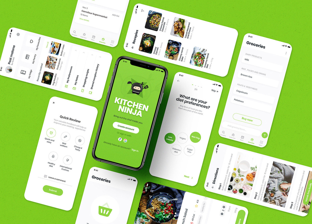 Kitchen Ninja cooking planner app mockup